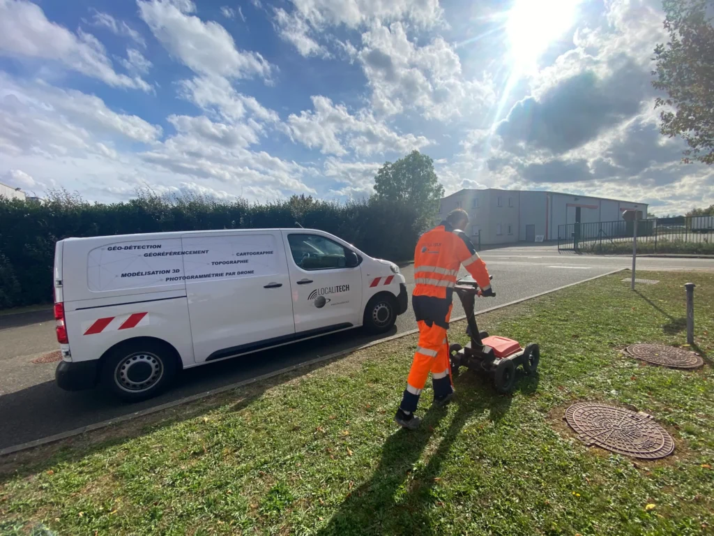 Détection d'une canalisation enterrée par géoradar