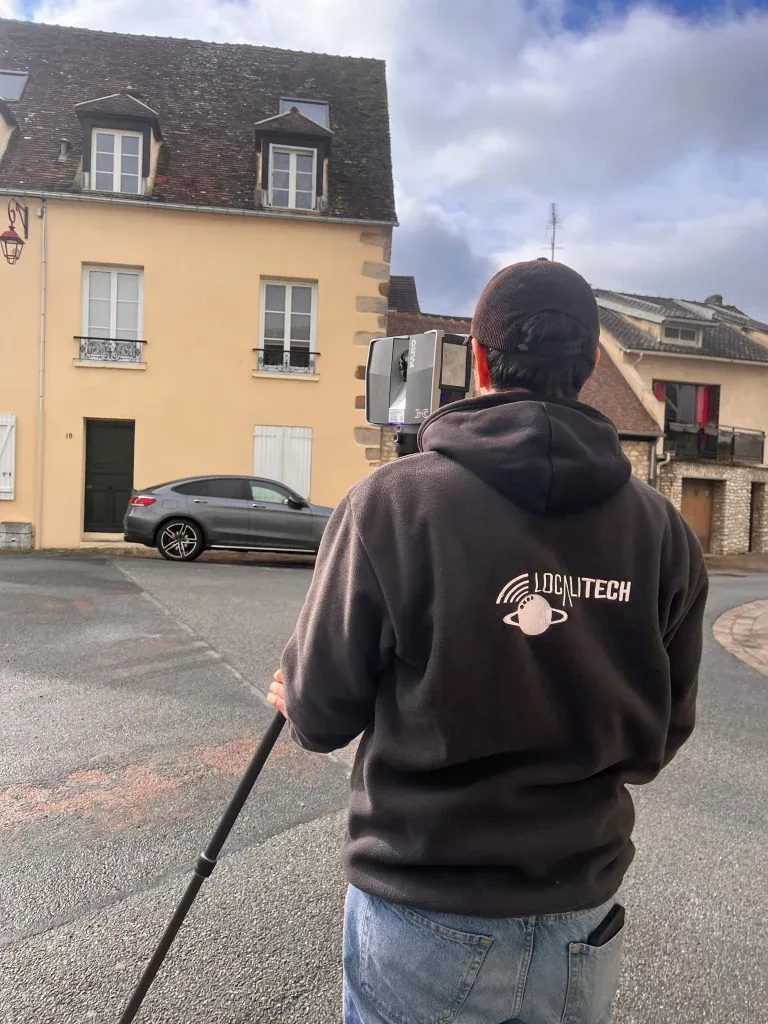Relevé de façade par scanner 3D réalisé dans le cadre d'une demande de permis de construire